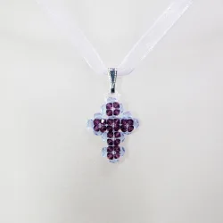 Pendant 45cm - Trina-Violet Organza - Pendant 45cm - Laiton argenté